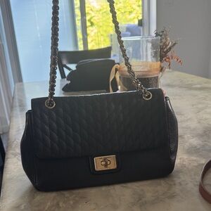 Karl Lagerfeld Black Quilted Shoulder Bag